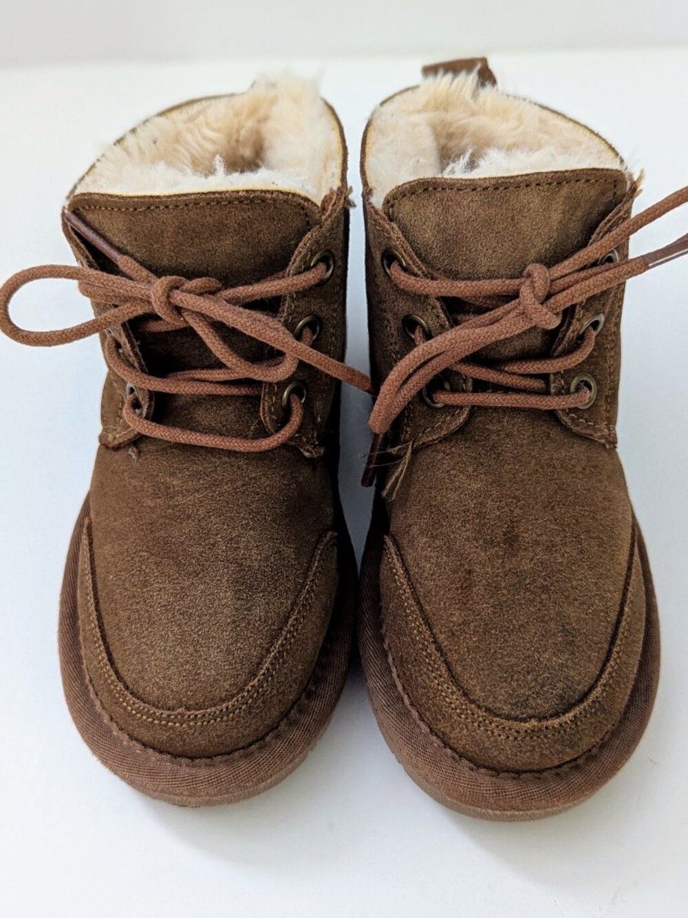 LAMO Kids Jacob Suede Chukka Boots Brown Faux Fur Size 9C